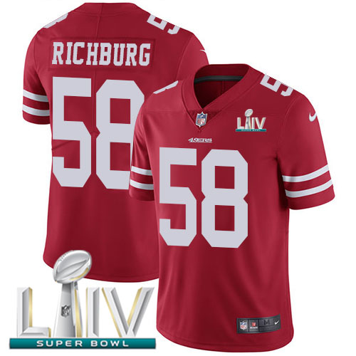 San Francisco 49ers #58 Weston Richburg Red Super Bowl LIV 2020 Team Color Youth Stitched Vapor Untouchable Limited Jersey Youth