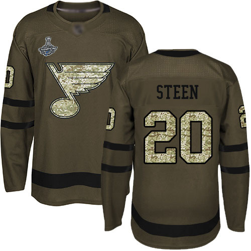 Adidas St. Louis Blues #20 Alexander Steen Green Salute to Service Stanley Cup Champions Stitched Jersey Men's