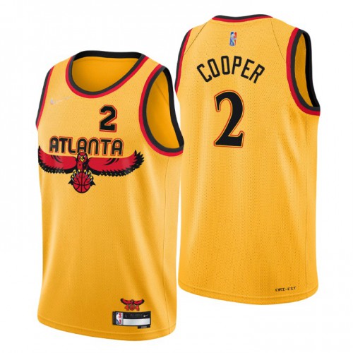 Atlanta Atlanta Hawks #2 Sharife Cooper Mens Gold 2021/22 Swingman Jersey - City Edition Mens