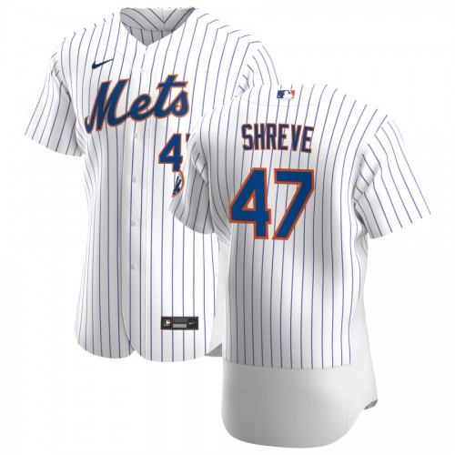 New York New York Mets #47 Chasen Shreve Men's White Home 2020 Authentic Player Jersey Men's
