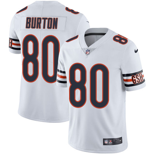 Chicago Bears #80 Trey Burton White Men's Stitched Vapor Untouchable Limited Jersey Men's