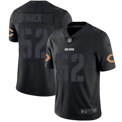 Chicago Bears #52 Khalil Mack Black Men's Stitched Limited Rush Impact Jersey Men's