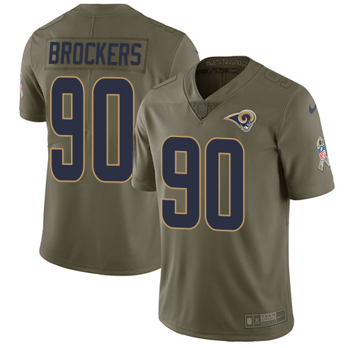 Los Angeles Rams #90 Michael Brockers Olive Men's Stitched Limited 2017 Salute to Service Jersey Men's