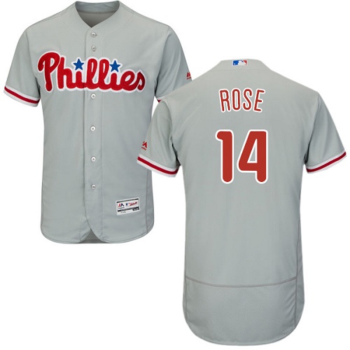 Philadelphia Phillies #14 Pete Rose Grey Flexbase Authentic Collection Stitched Jersey Men's
