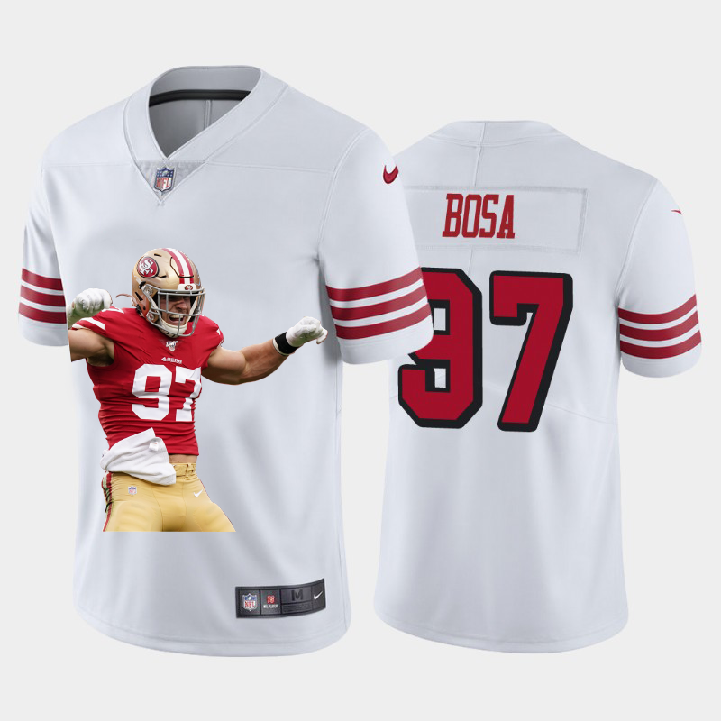 San Francisco 49ers #97 Nick Bosa Team Hero Rush Vapor Limited Jersey White