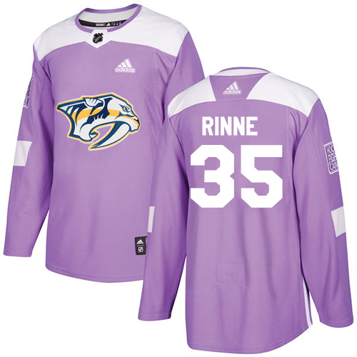 Adidas Nashville Predators #35 Pekka Rinne Purple Authentic Fights Cancer Stitched Jersey Men's