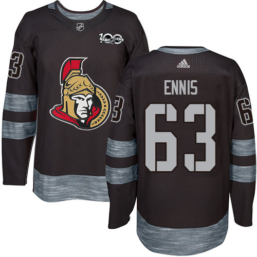 Adidas Ottawa Senators #63 Tyler Ennis Black 1917-2017 100th Anniversary Stitched Jersey Men's