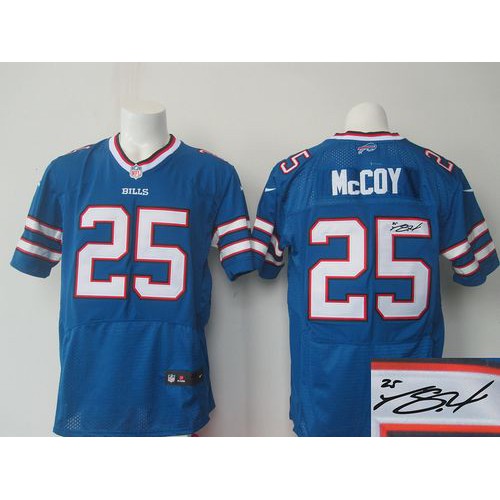 Buffalo Bills #25 LeSean McCoy Royal Blue Team Color Men's Stitched Elite Autographed Jersey Men's
