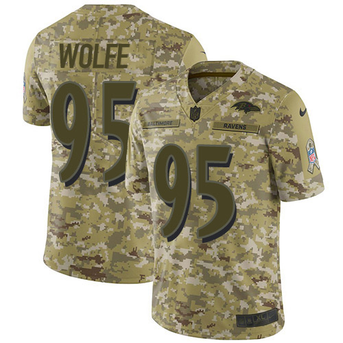 Baltimore Ravens #95 Derek Wolfe Camo Men's Stitched Limited 2018 Salute To Service Jersey Men's