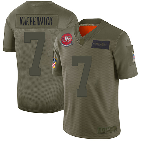 San Francisco 49ers #7 Colin Kaepernick Camo Youth Stitched Limited 2019 Salute to Service Jersey Youth