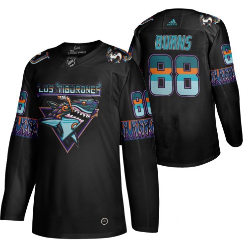 San Jose San Jose Sharks #88 Brent Burns Men's Adidas 2020 Los Tiburones Limited Jersey Black Men's