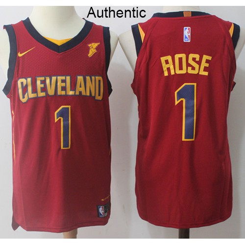 Cleveland Cavaliers #1 Derrick Rose Red Authentic Icon Edition Jersey Mens