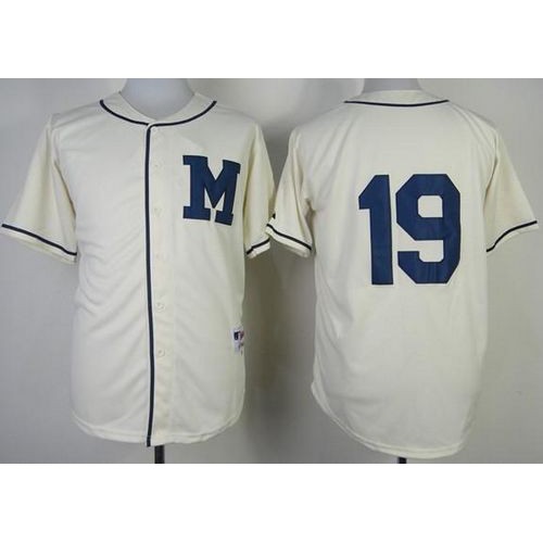 Milwaukee Brewers #19 Robin Yount Cream 1913 Turn Back The Clock Stitched Jersey Men's