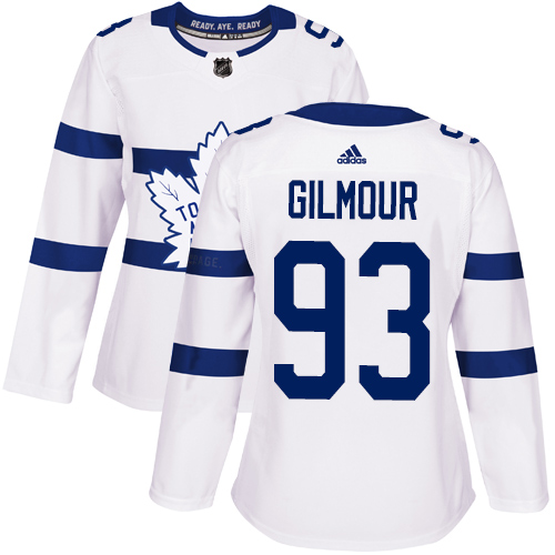 Adidas Maple Toronto Maple Leafs #93 Doug Gilmour White Authentic 2018 Stadium Series Women's Stitched Jersey Womens