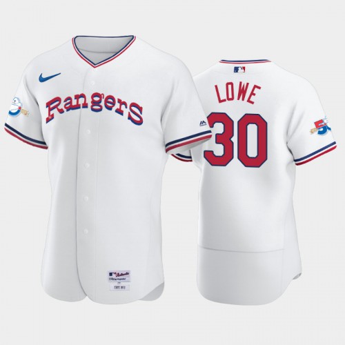 Texas Texas Rangers #30 Nathaniel Lowe 1972 Throwback 50th Anniversary Authentic Men's Jersey - White Men's
