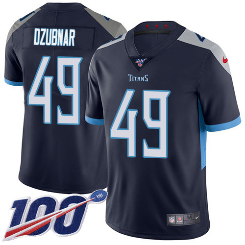 Tennessee Titans #49 Nick Dzubnar Navy Blue Team Color Men's Stitched 100th Season Vapor Untouchable Limited Jersey Men's