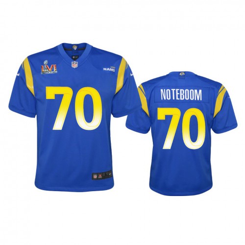 Los Angeles Los Angeles Rams #70 Joseph Noteboom Youth Super Bowl LVI Patch Game Jersey - Royal Youth