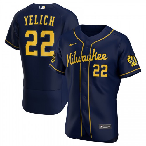Milwaukee Milwaukee Brewers Christian Yelich Men's Navy Alternate 2020 Authentic Player Jersey Men's