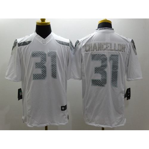 Seattle Seahawks #31 Kam Chancellor White Men's Stitched Limited Platinum Jersey Men's
