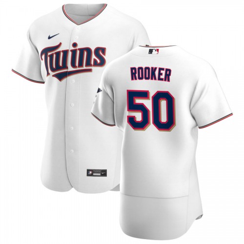 Minnesota Minnesota Twins #50 Brent Rooker Men's White Home 2020 Authentic Player Jersey Men's
