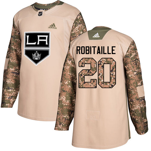 Adidas Los Angeles Kings #20 Luc Robitaille Camo Authentic 2017 Veterans Day Stitched Jersey Men's