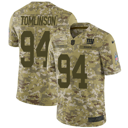 New York Giants #94 Dalvin Tomlinson Camo Men's Stitched Limited 2018 Salute To Service Jersey Men's