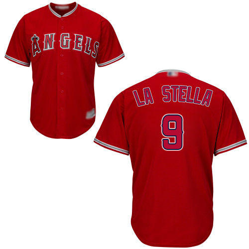 Los Angeles Angels of Anaheim #9 Tommy La Stella Red New Cool Base Stitched Jersey Men's