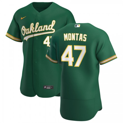 Oakland Oakland Athletics #47 Frankie Montas Men's Kelly Green Alternate 2020 Authentic Player Jersey Men's