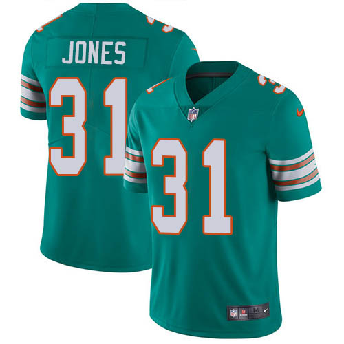 Miami Dolphins #31 Byron Jones Aqua Green Alternate Youth Stitched Vapor Untouchable Limited Jersey Youth