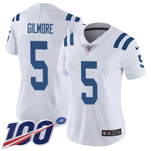 Colts #5 Stephon Gilmore White Women's Stitched 100th Season Vapor Untouchable Limited Jersey