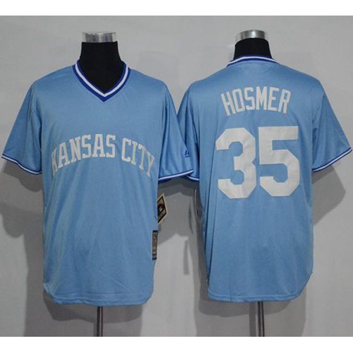 Kansas City Royals #35 Eric Hosmer Light Blue Cooperstown Stitched Jersey Men's