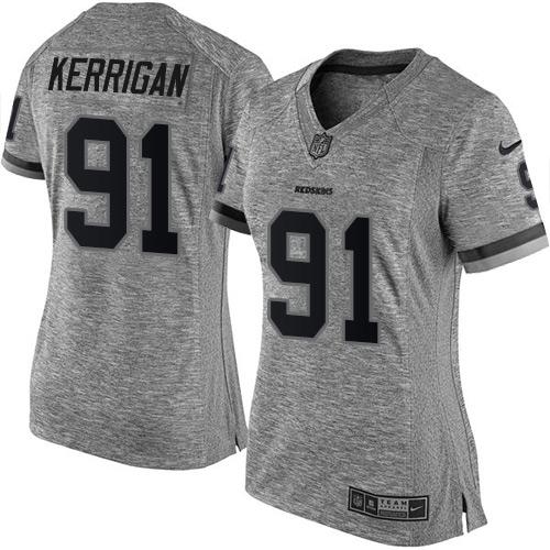 Washington Commanders #91 Ryan Kerrigan Gray Women's Stitched Limited Gridiron Gray Jersey Womens