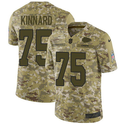Chiefs #75 Darian Kinnard Camo Youth Stitched Limited 2018 Salute To Service Jersey
