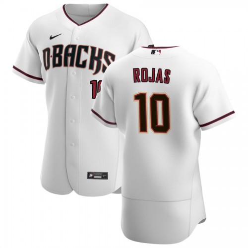 Arizona Arizona Diamondbacks #10 Josh Rojas Men's White Crimson Authentic Home Team Jersey Men's