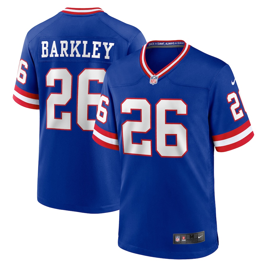 New York Giants #26 Saquon Barkley Royal Men's Classic Retired Player Game Jersey