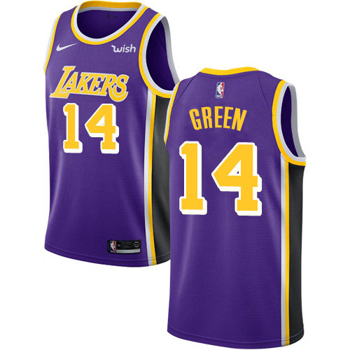 Los Angeles Lakers #14 Danny Green Purple Swingman Statement Edition Jersey Mens