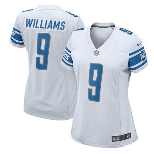 Lions #9 Jameson Williams White Women's Stitched Elite Jersey
