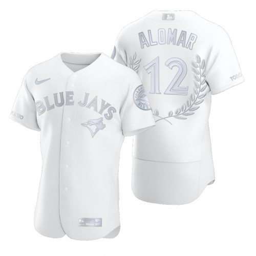 Toronto Toronto Blue Jays #12 Roberto Alomar Men's Platinum MVP Limited Player Edition Jersey Men's