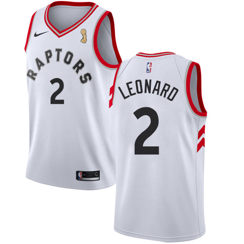 Toronto Raptors #2 Kawhi Leonard White 2019 Finals Champions Association Edition Swingman Jersey Mens