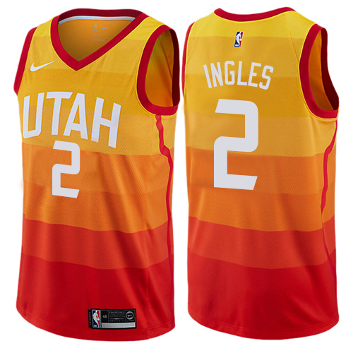 Utah Jazz #2 Joe Ingles Orange Swingman City Edition Jersey Mens