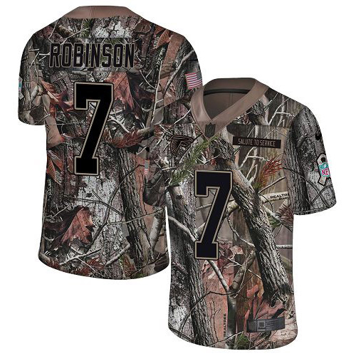 Falcons #7 Bijan Robinson Camo Stitched Youth Limited Rush Realtree Jersey