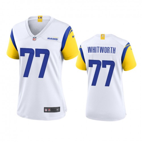Los Angeles Los Angeles Rams #77 Andrew Whitworth Women's Alternate Game Jersey - White Womens