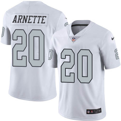 Las Vegas Raiders #20 Damon Arnette White Men's Stitched Limited Rush Jersey Men's