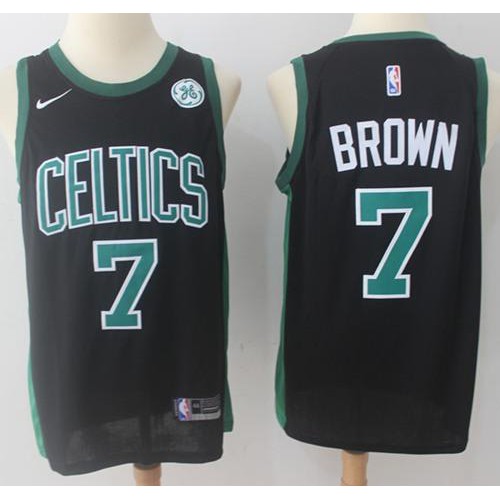Boston Celtics #7 Jaylen Brown Black Swingman Statement Edition Jersey Mens