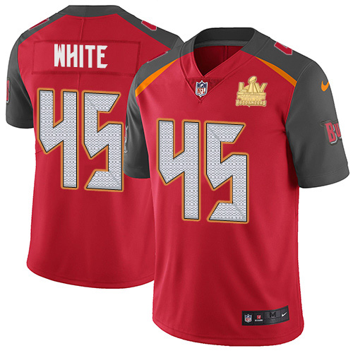 Buccaneers #45 Devin White Red Team Color Youth Super Bowl LV Champions Stitched Vapor Untouchable Limited Jersey