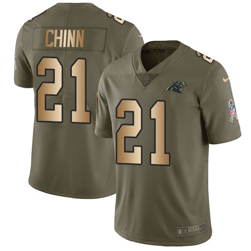 Panthers #21 Jeremy Chinn Olive/Gold Youth Stitched Limited 2017 Salute To Service Jersey