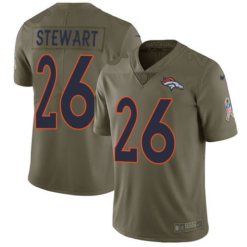 Denver Broncos #26 Darian Stewart Olive Men's Stitched Limited 2017 Salute to Service Jersey Men's