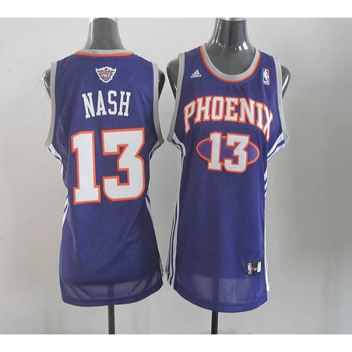 Phoenix Suns #13 Steve Nash Purple Road Womens Stitched Jersey Womens