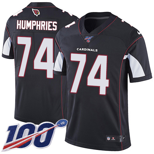 Arizona Cardinals #74 D.J. Humphries Black Alternate Men's Stitched 100th Season Vapor Limited Jersey Men's
