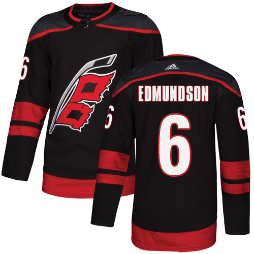 Adidas Carolina Hurricanes #6 Joel Edmundson Black Alternate Authentic Stitched Jersey Men's